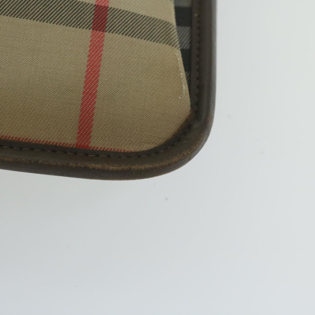BURBERRYSs Nova Check Clutch Bag Nylon Beige Auth yk10018