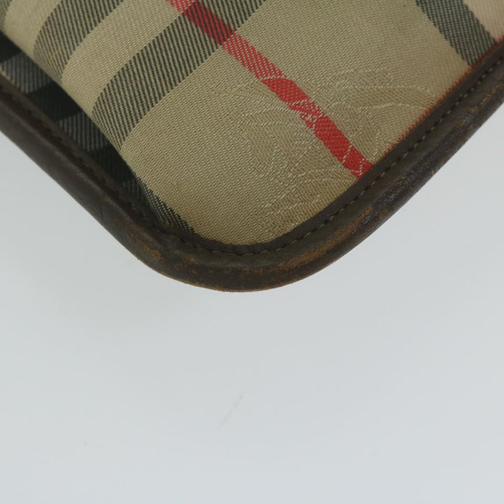 BURBERRYSs Nova Check Clutch Bag Nylon Beige Auth yk10018