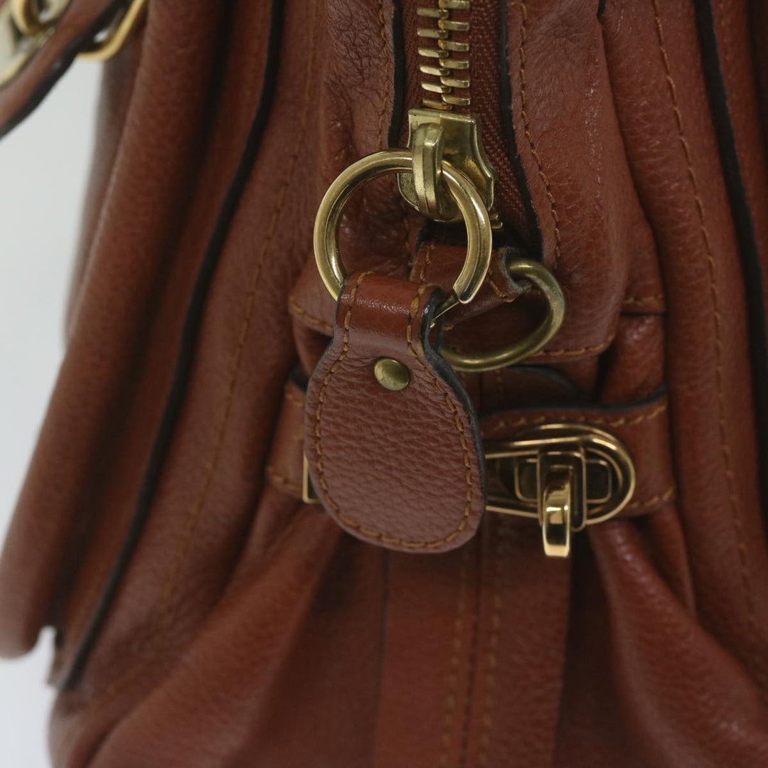 Chloe Paraty Hand Bag Leather Brown yk10020