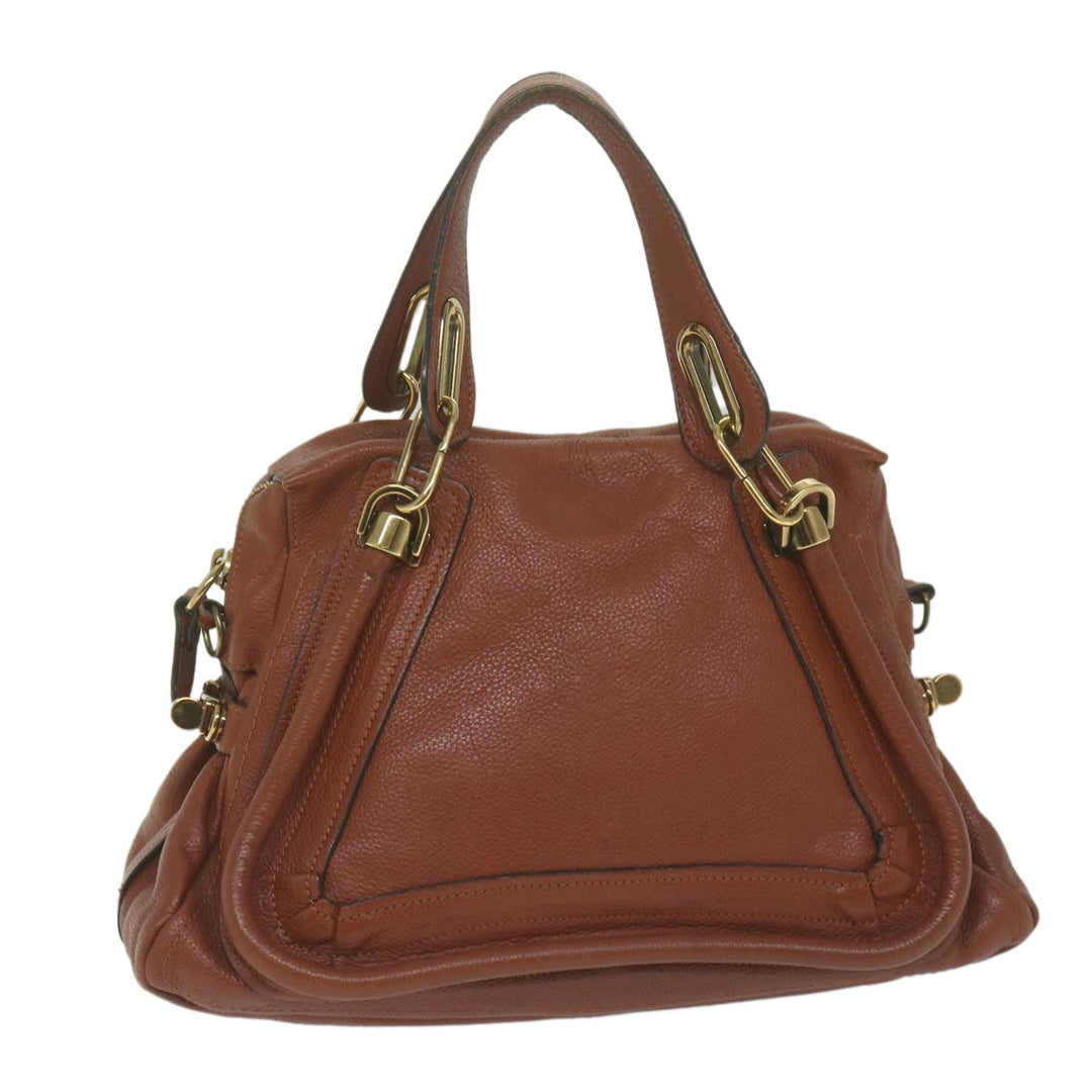 Chloe Paraty Hand Bag Leather Brown yk10020