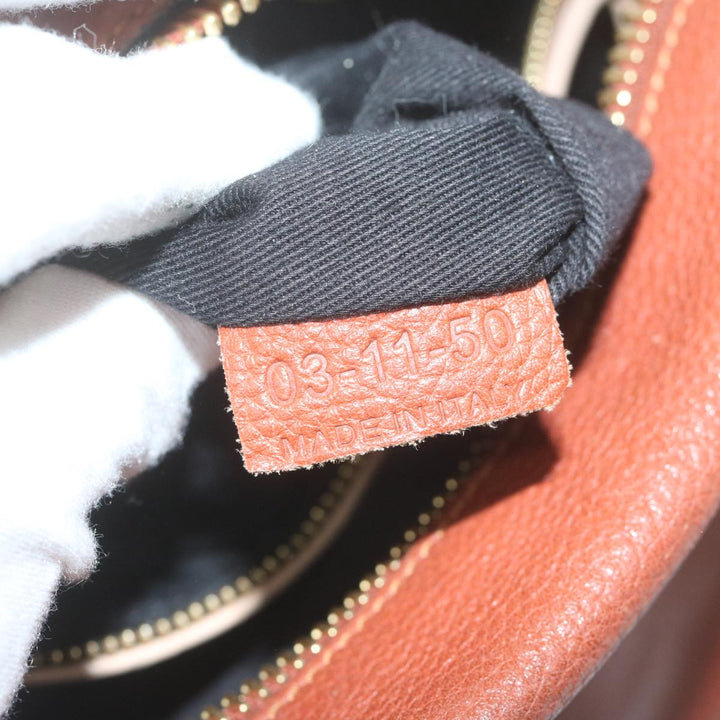 Chloe Paraty Hand Bag Leather Brown yk10020