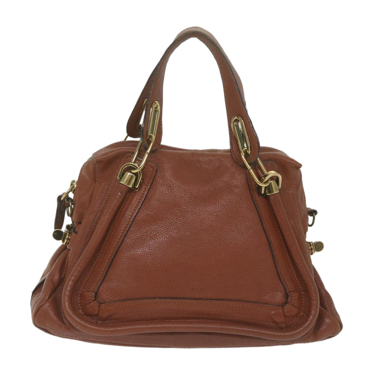 Chloe Paraty Hand Bag Leather Brown yk10020