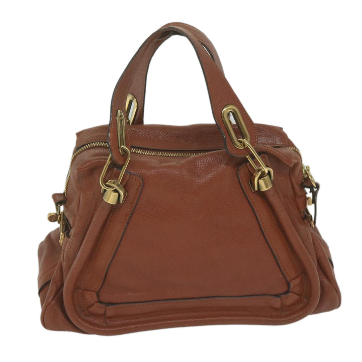 Chloe Paraty Hand Bag Leather Brown yk10020