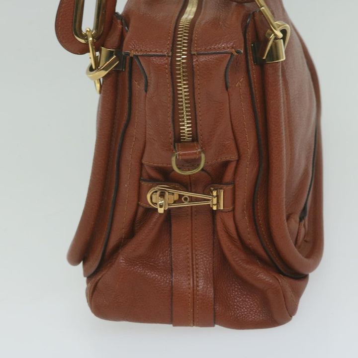 Chloe Paraty Hand Bag Leather Brown yk10020