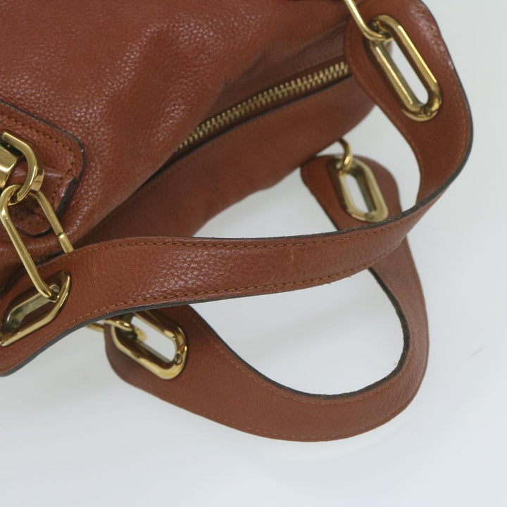 Chloe Paraty Hand Bag Leather Brown yk10020