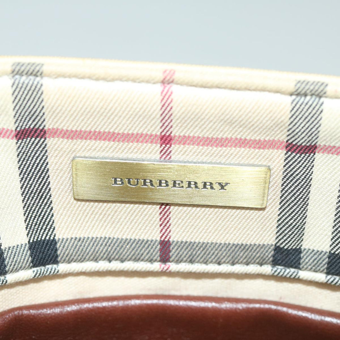 Burberry Hand Bag Canvas Beige Auth yk10080
