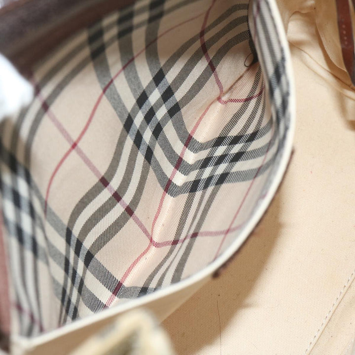 Burberry Hand Bag Canvas Beige Auth yk10080