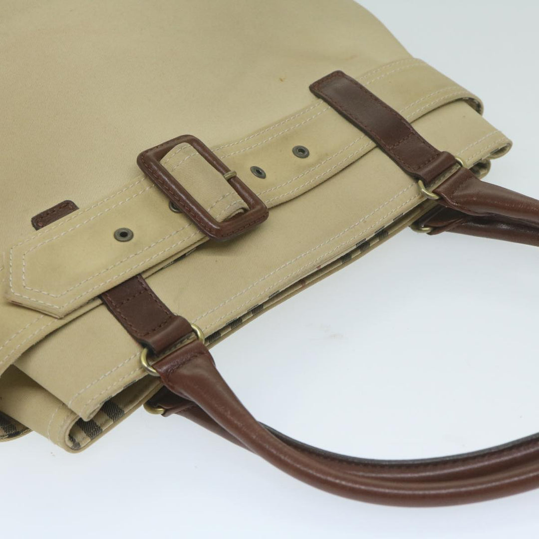 Burberry Hand Bag Canvas Beige Auth yk10080