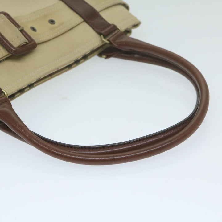 Burberry Hand Bag Canvas Beige Auth yk10080