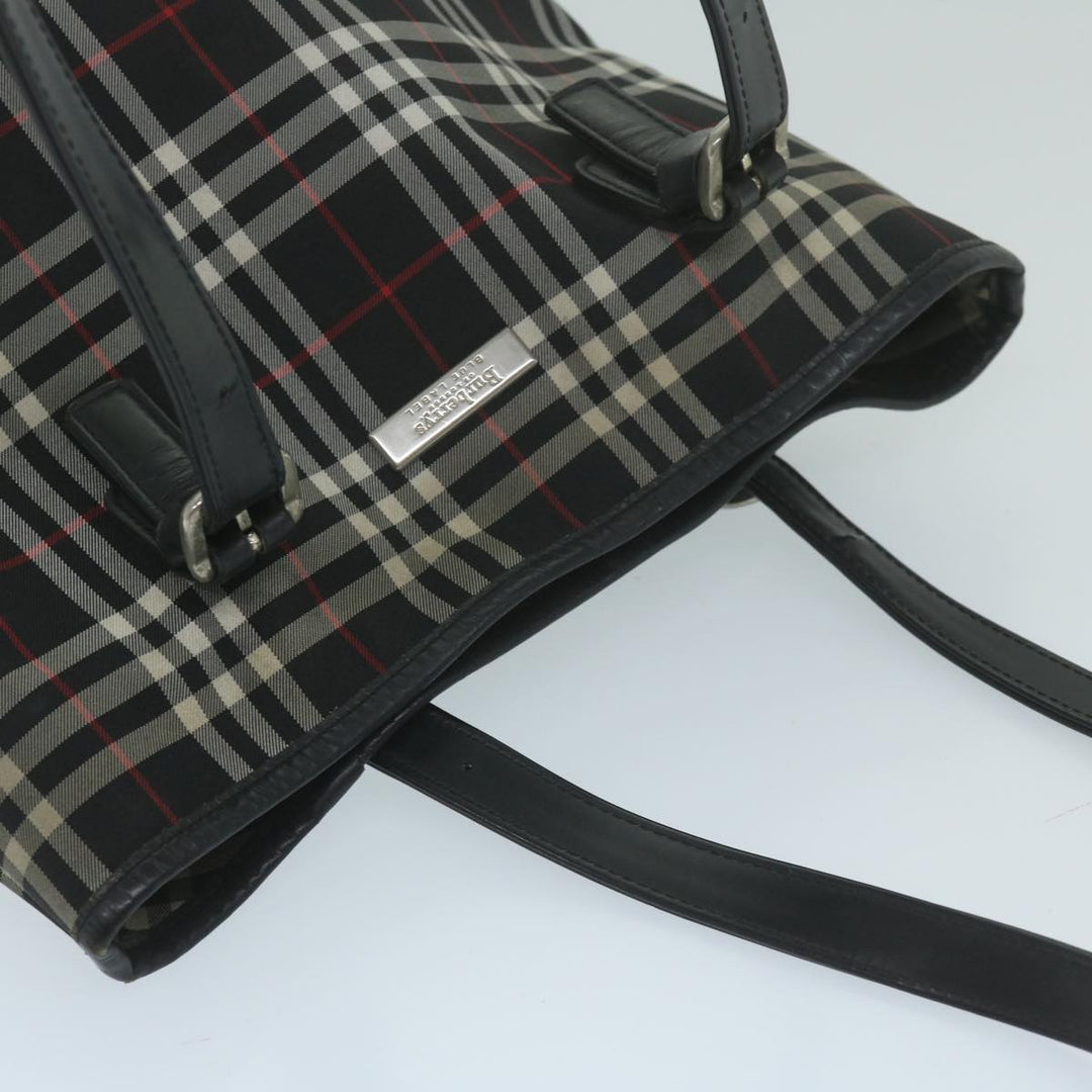 BurberrySs Nova Check Blue Label Shoulder Bag Nylon Black Auth yk10122