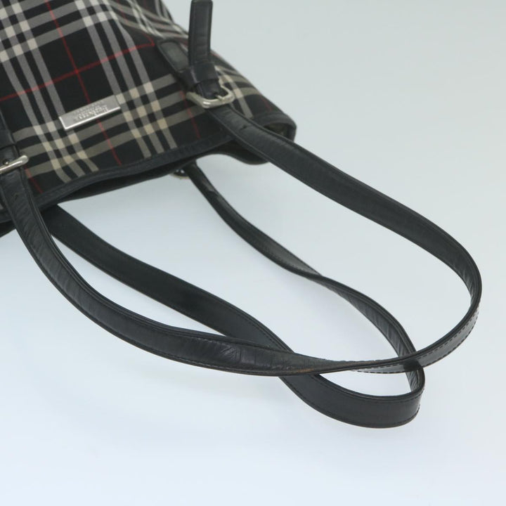 BurberrySs Nova Check Blue Label Shoulder Bag Nylon Black Auth yk10122