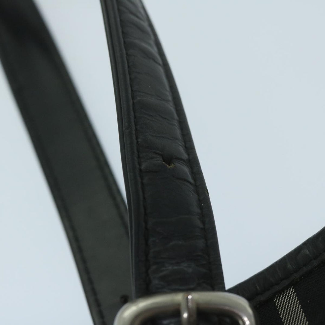 BurberrySs Nova Check Blue Label Shoulder Bag Nylon Black Auth yk10122