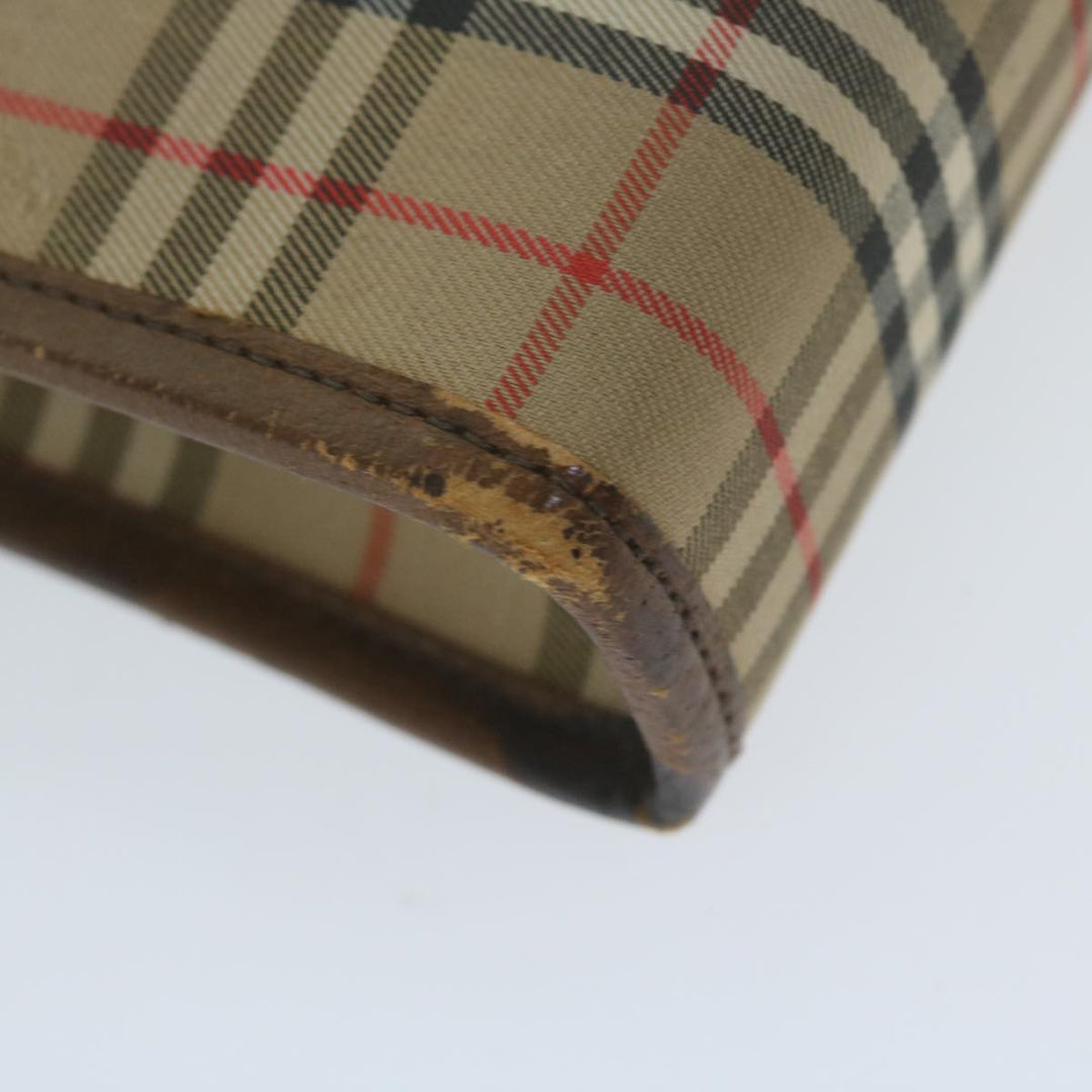 BurberrySs Nova Check Clutch Bag Nylon Canvas Beige Auth yk10180