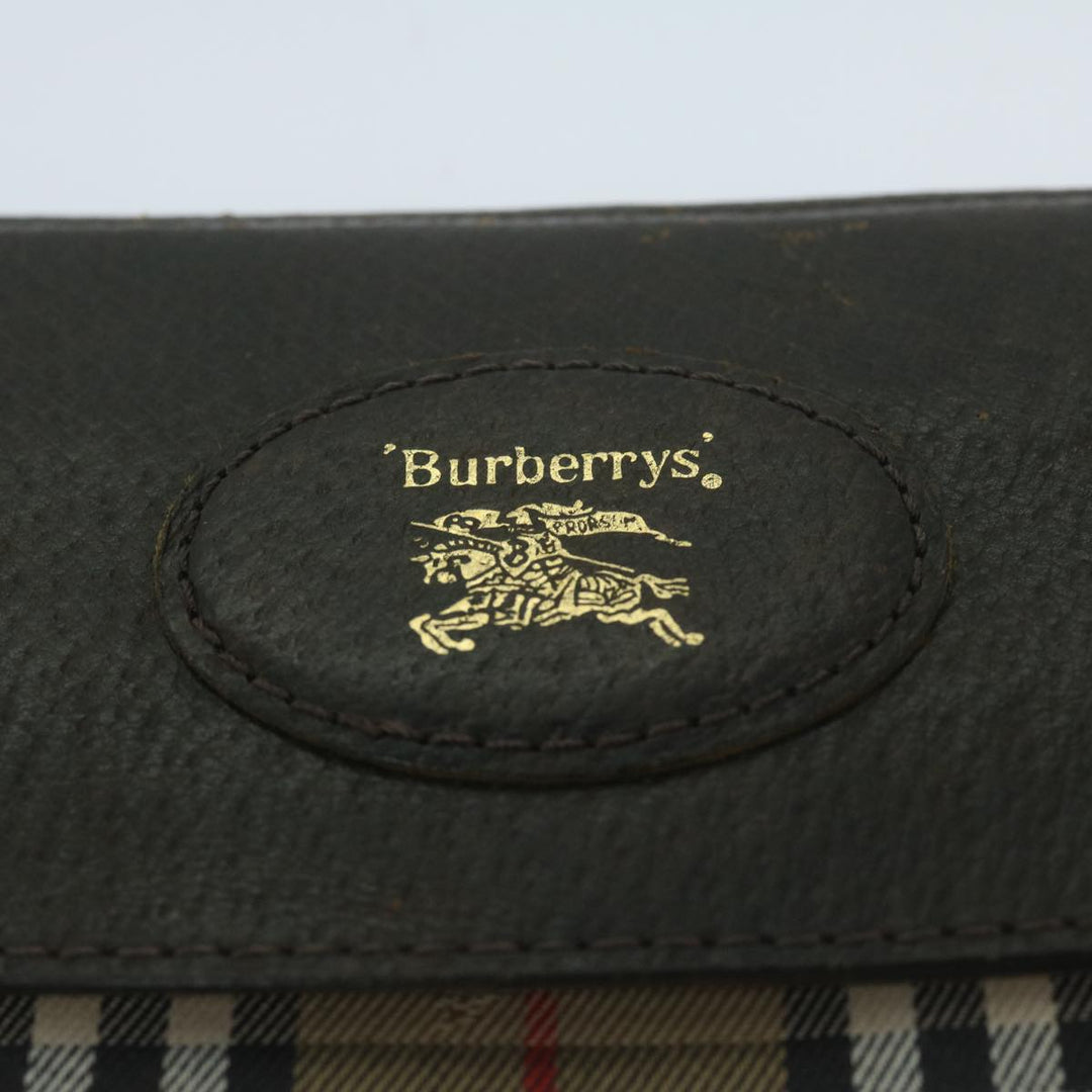 BurberrySs Nova Check Clutch Bag Nylon Canvas Beige Auth yk10180
