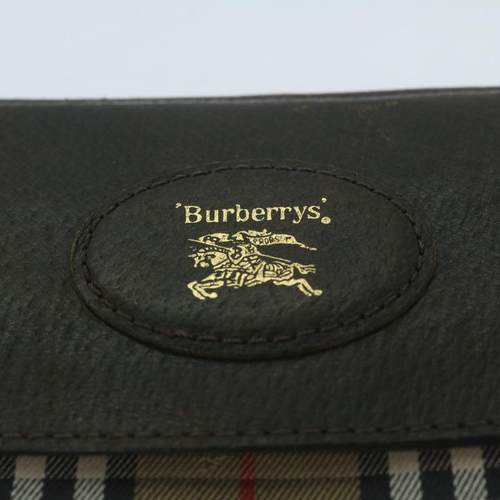 BurberrySs Nova Check Clutch Bag Nylon Canvas Beige Auth yk10180