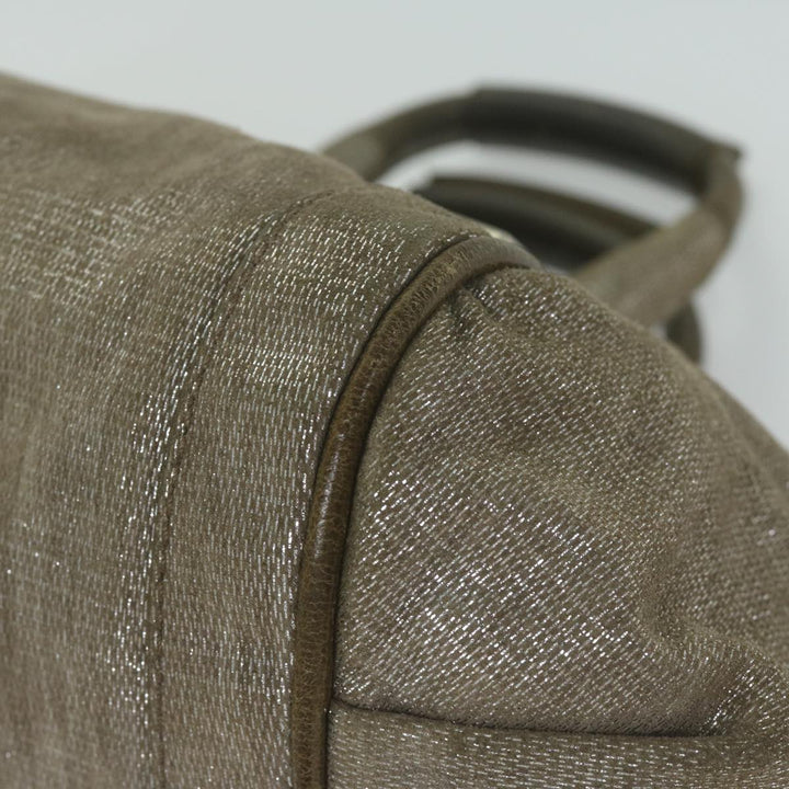 Chloe Trotter Canvas Etel Hand Bag Suede 2way Gold yk10266
