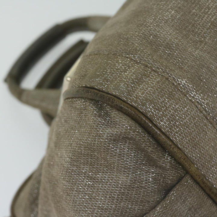 Chloe Trotter Canvas Etel Hand Bag Suede 2way Gold yk10266