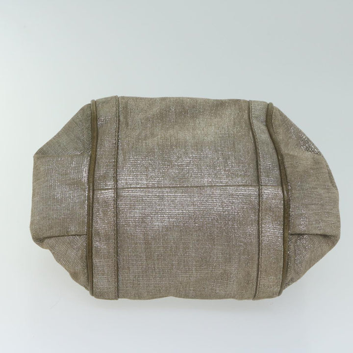 Chloe Trotter Canvas Etel Hand Bag Suede 2way Gold yk10266