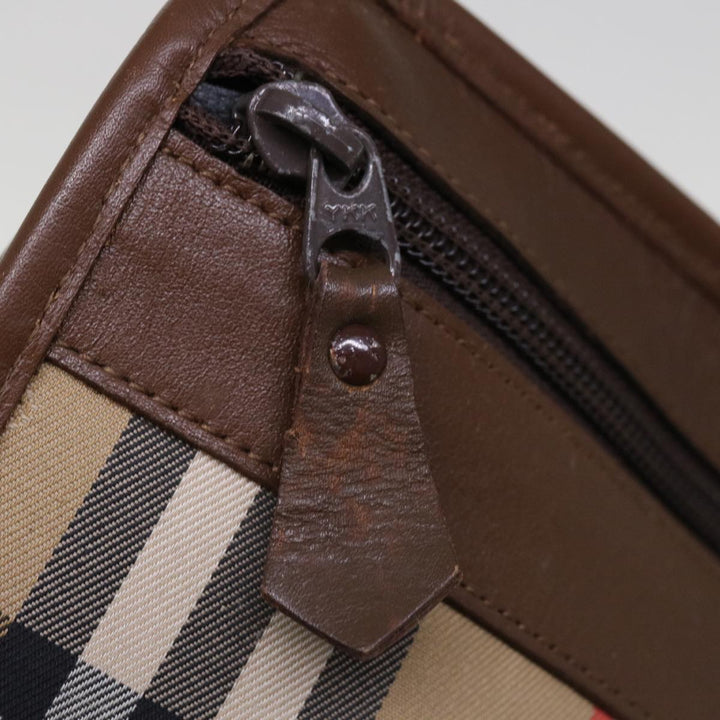 BURBERRYSs Nova Check Clutch Bag Canvas Beige Brown Auth yk10288