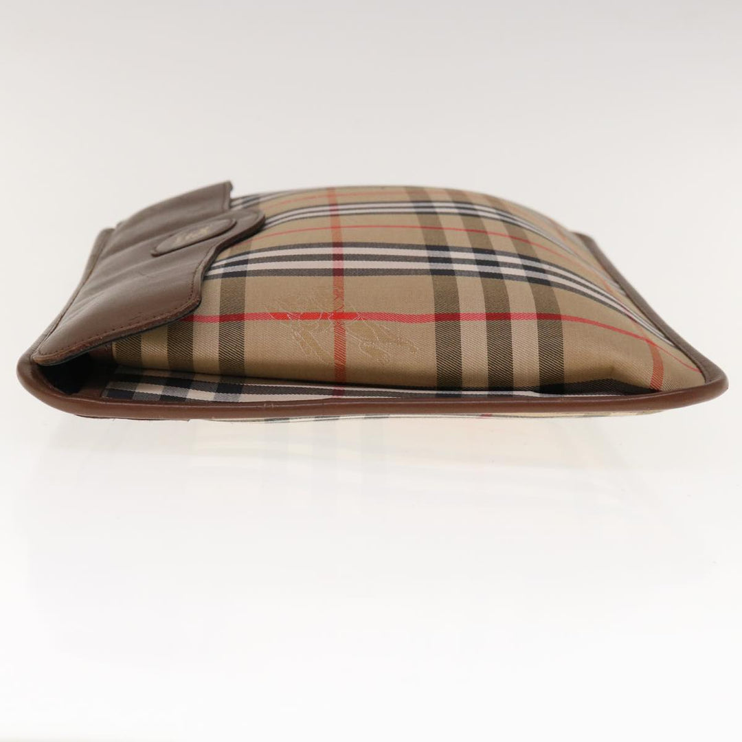 BURBERRYSs Nova Check Clutch Bag Canvas Beige Brown Auth yk10288