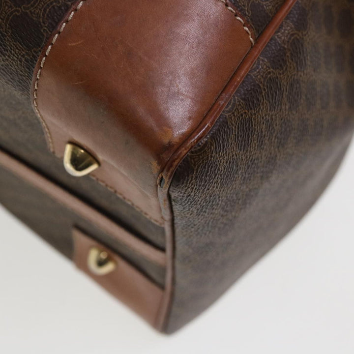 Celine Macadam Canvas Boston Bag PVC Brown 10313