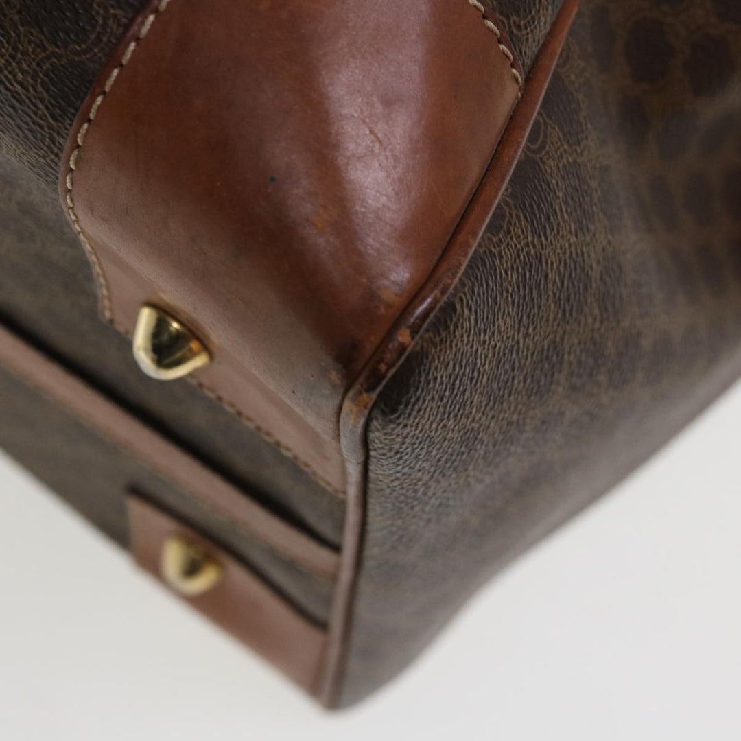 Celine Macadam Canvas Boston Bag PVC Brown 10313