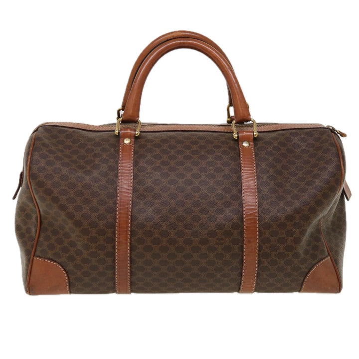 Celine Macadam Canvas Boston Bag PVC Brown 10313