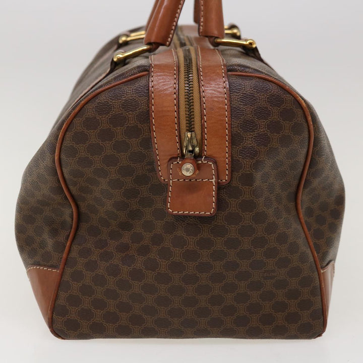 Celine Macadam Canvas Boston Bag PVC Brown 10313