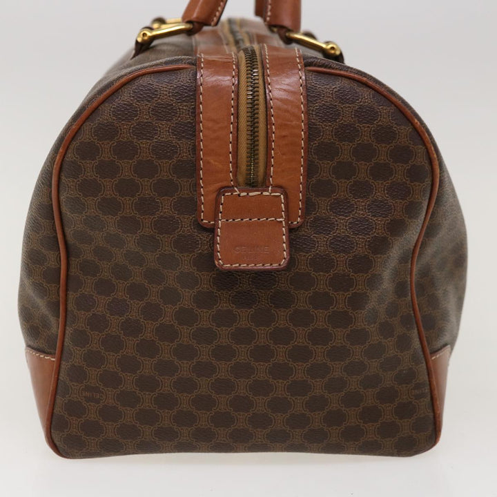 Celine Macadam Canvas Boston Bag PVC Brown 10313