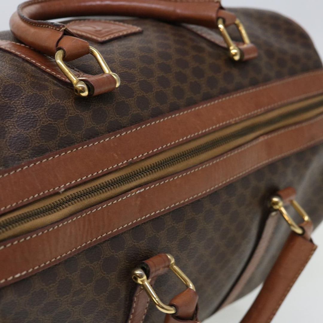 Celine Macadam Canvas Boston Bag PVC Brown 10313
