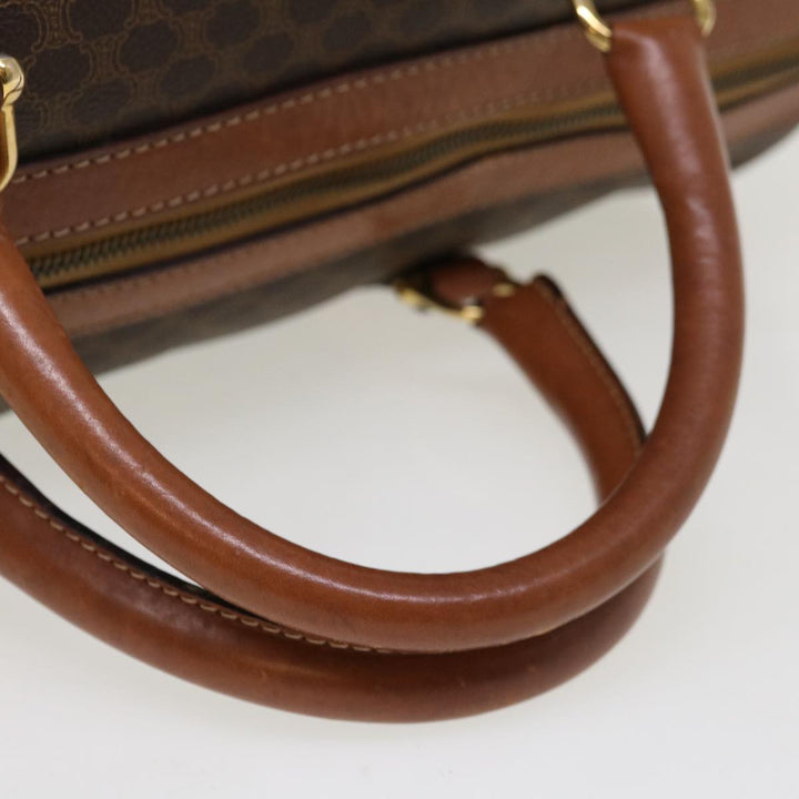 Celine Macadam Canvas Boston Bag PVC Brown 10313