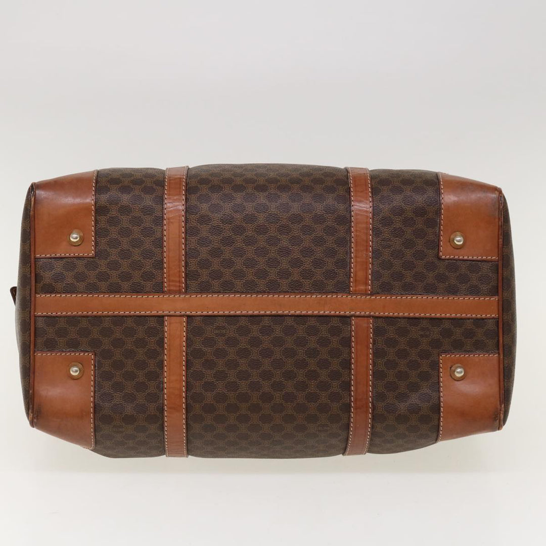 Celine Macadam Canvas Boston Bag PVC Brown 10313