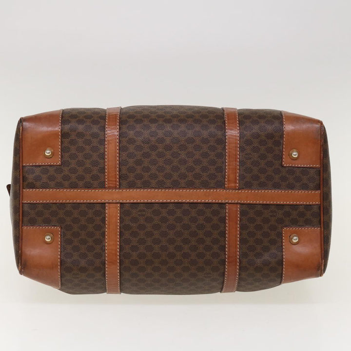 Celine Macadam Canvas Boston Bag PVC Brown 10313