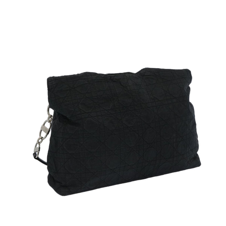 CHRISTIAN Top quality Dior Lady Top quality Dior Canage Shoulder Bag Nylon Black Auth yk10434