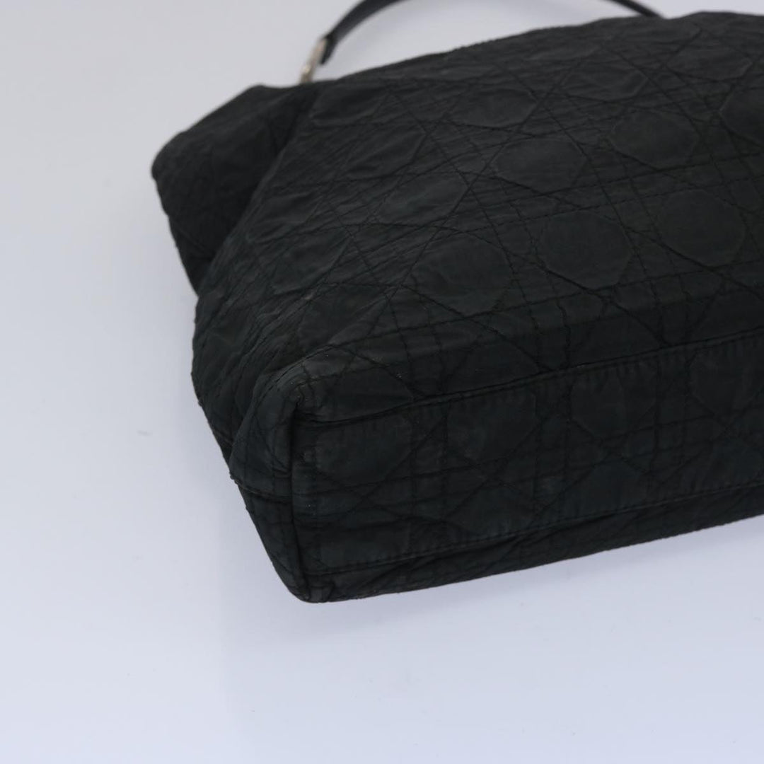 CHRISTIAN Top quality Dior Lady Top quality Dior Canage Shoulder Bag Nylon Black Auth yk10434