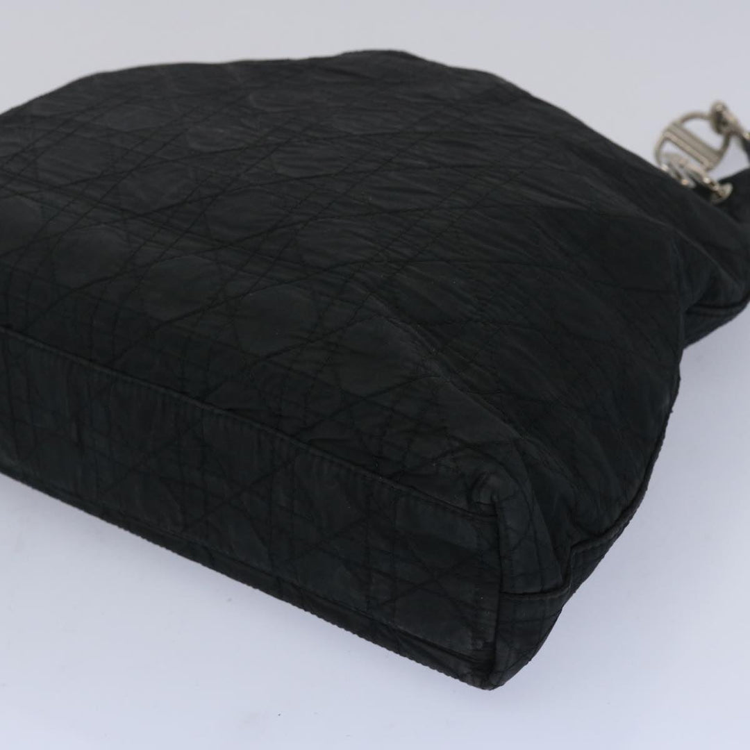 CHRISTIAN Top quality Dior Lady Top quality Dior Canage Shoulder Bag Nylon Black Auth yk10434