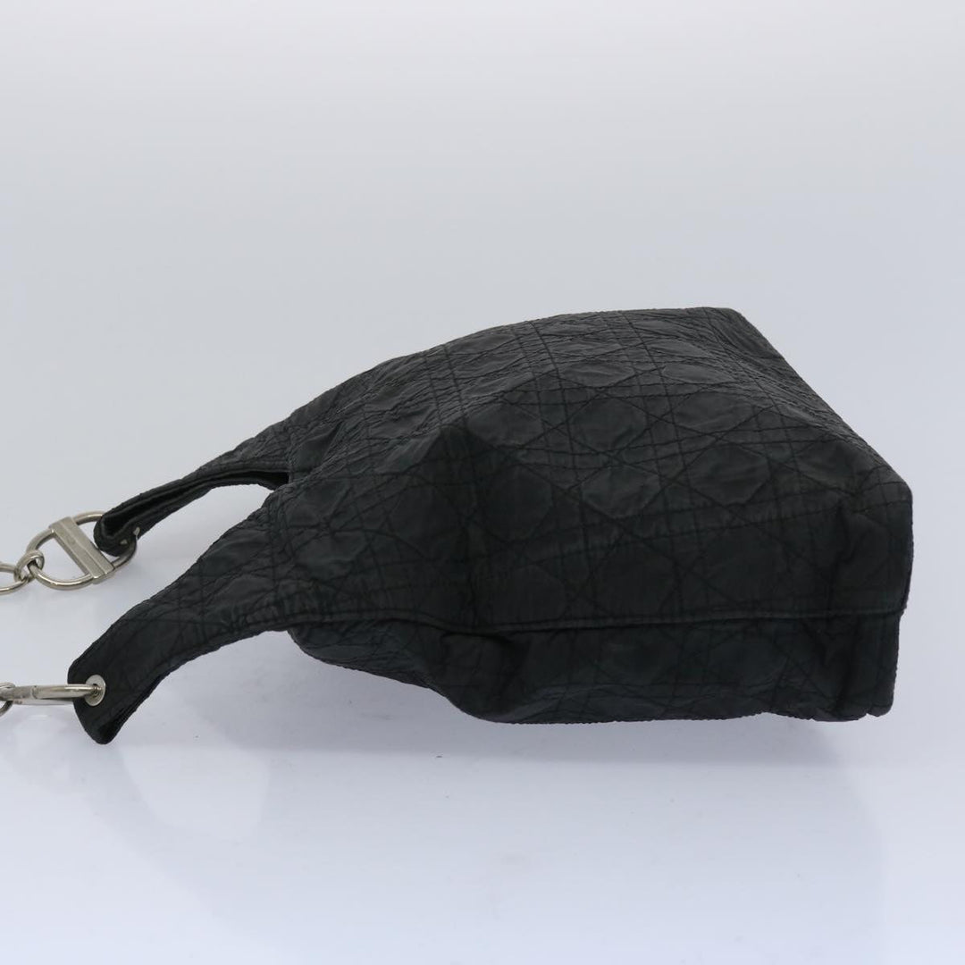 CHRISTIAN Top quality Dior Lady Top quality Dior Canage Shoulder Bag Nylon Black Auth yk10434