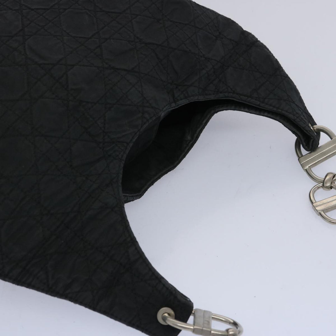 CHRISTIAN Top quality Dior Lady Top quality Dior Canage Shoulder Bag Nylon Black Auth yk10434