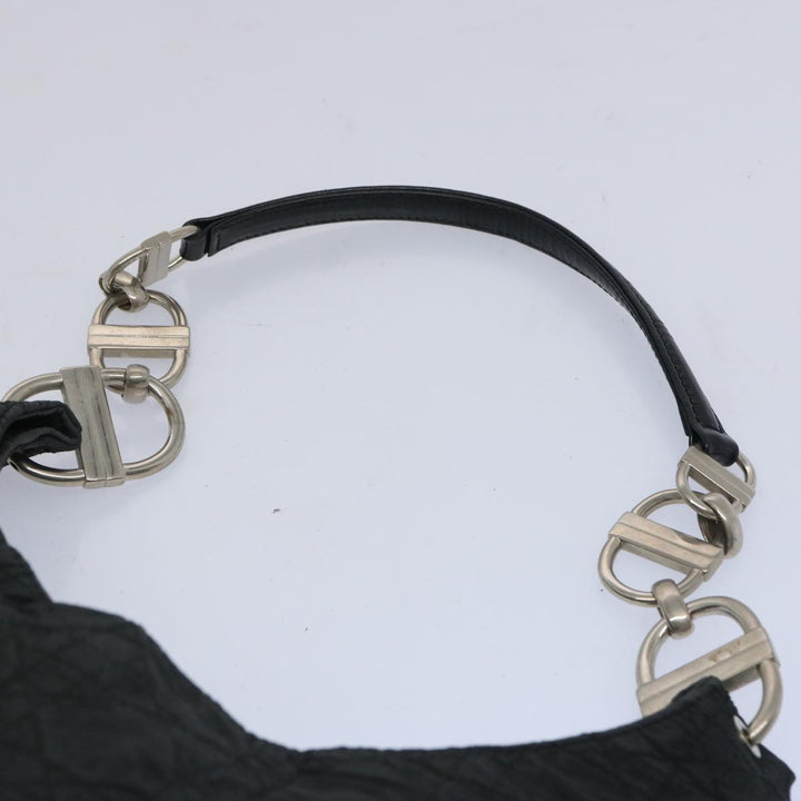 CHRISTIAN Top quality Dior Lady Top quality Dior Canage Shoulder Bag Nylon Black Auth yk10434