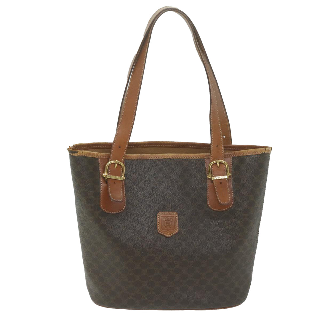 Celine Macadam Canvas Tote Bag PVC Brown Auth yk10484