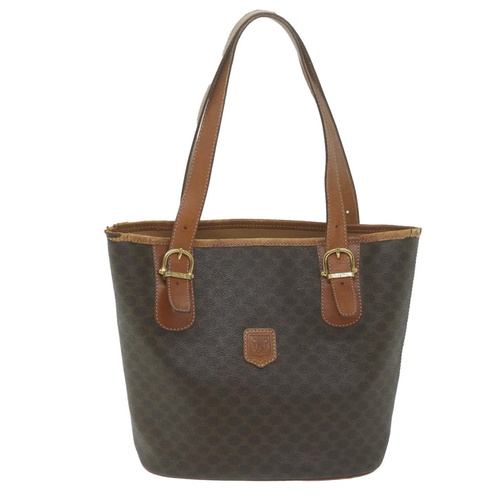 Celine Macadam Canvas Tote Bag PVC Brown Auth yk10484