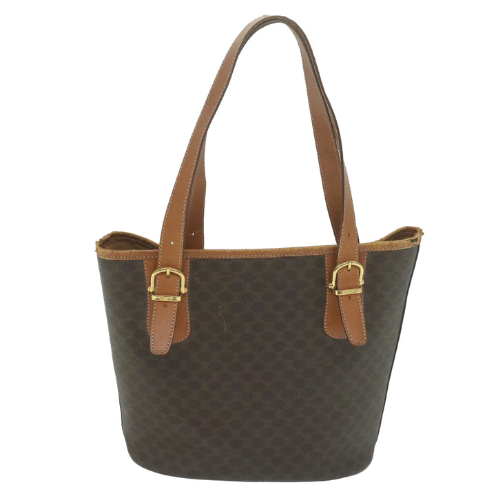 Celine Macadam Canvas Tote Bag PVC Brown Auth yk10484