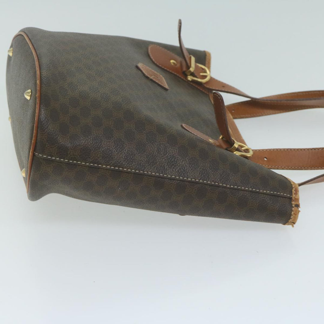 Celine Macadam Canvas Tote Bag PVC Brown Auth yk10484