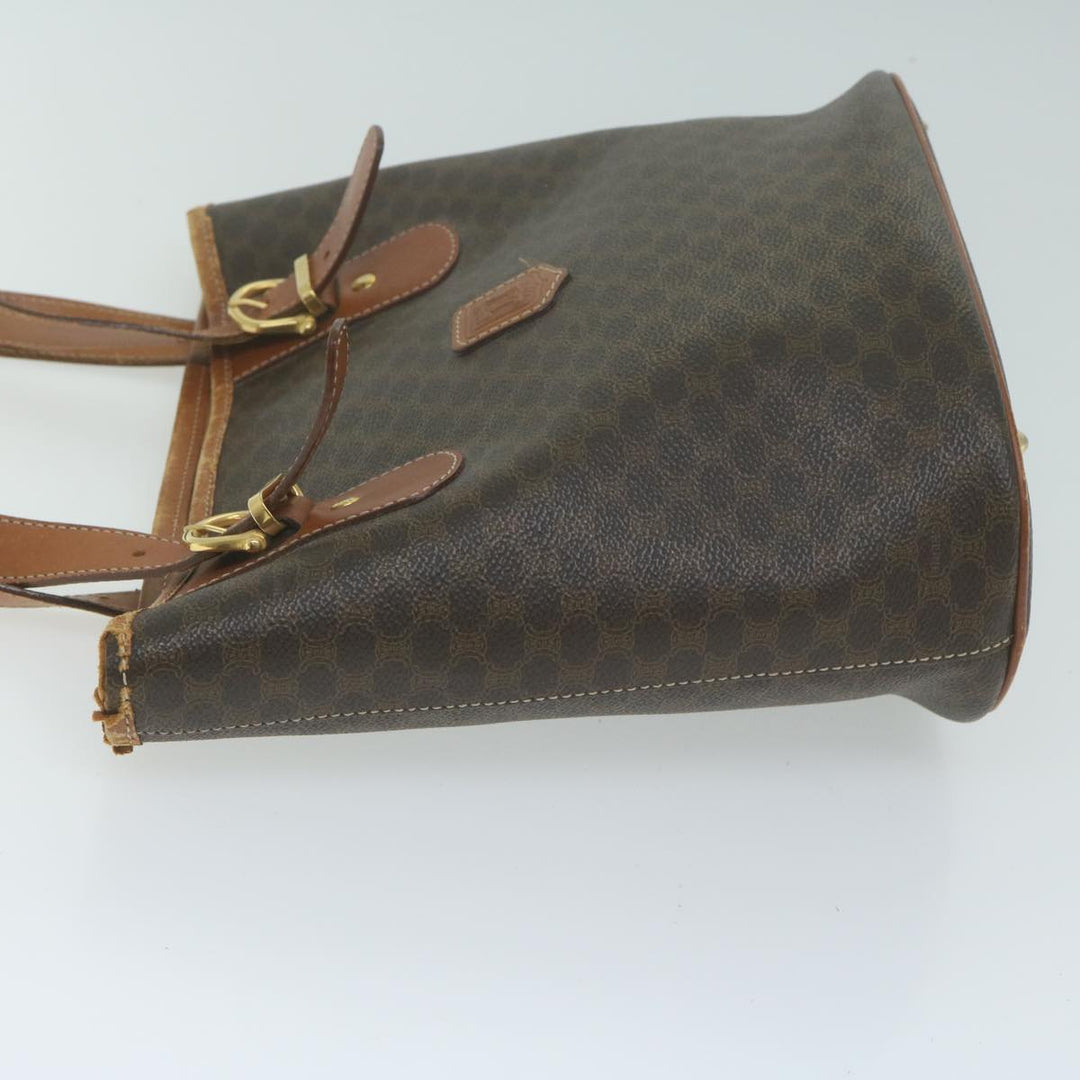 Celine Macadam Canvas Tote Bag PVC Brown Auth yk10484