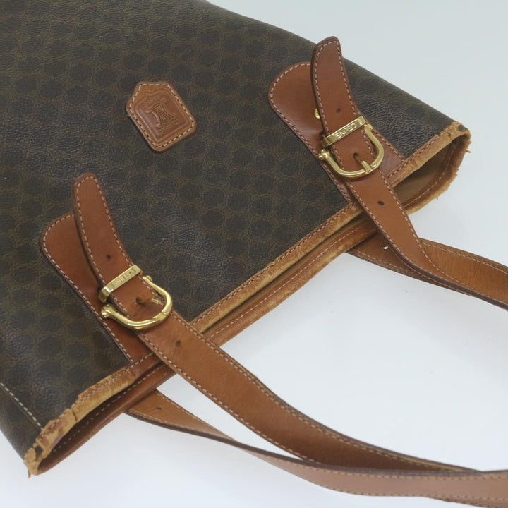 Celine Macadam Canvas Tote Bag PVC Brown Auth yk10484