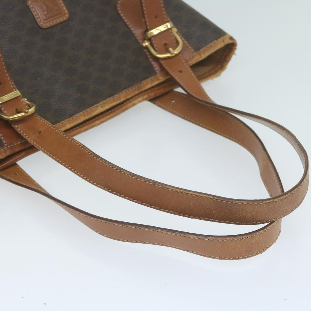 Celine Macadam Canvas Tote Bag PVC Brown Auth yk10484