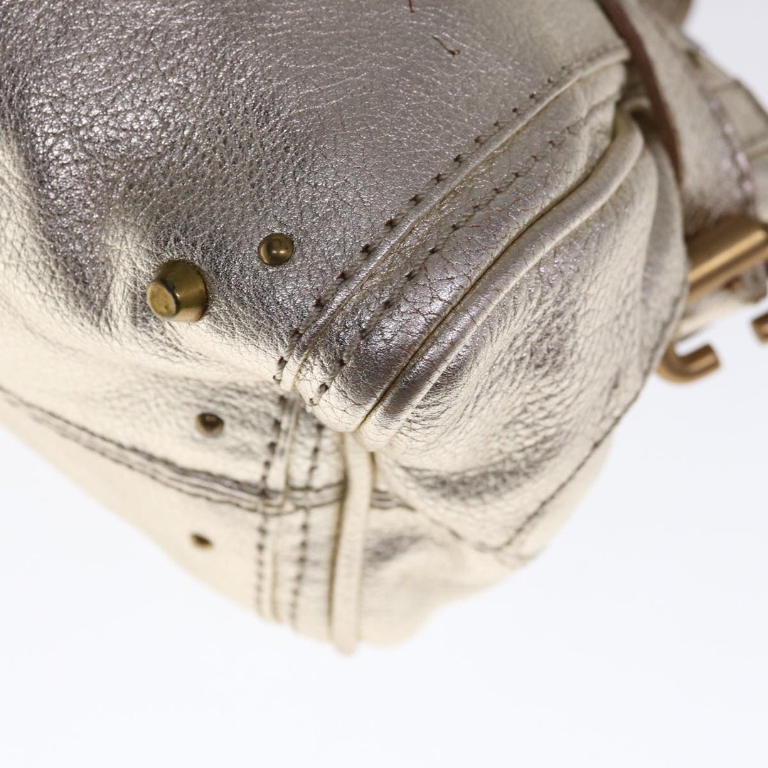 Chloe Paddington Hand Bag Leather Gold Tone 01 06 53 yk10507