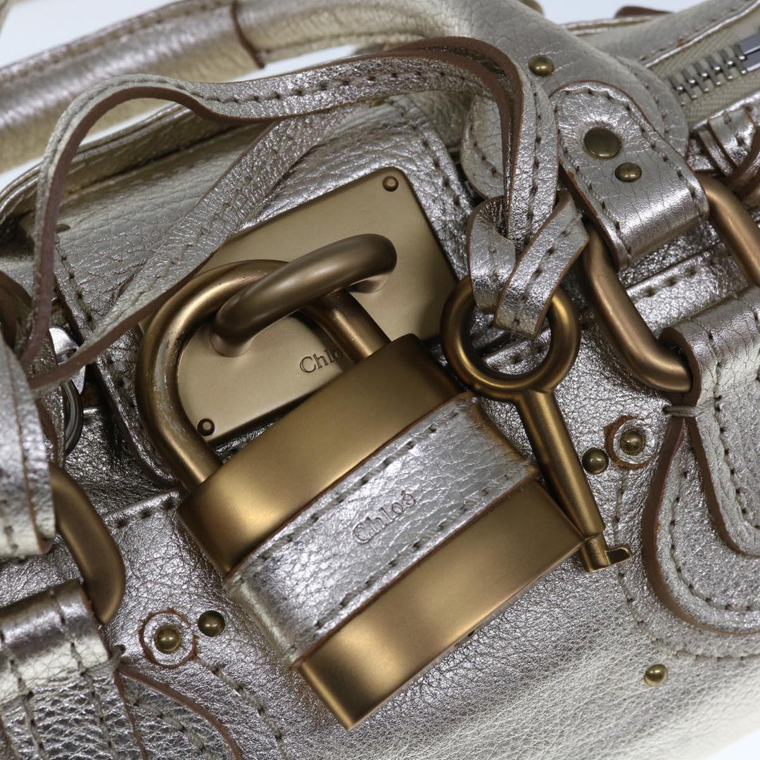 Chloe Paddington Hand Bag Leather Gold Tone 01 06 53 yk10507