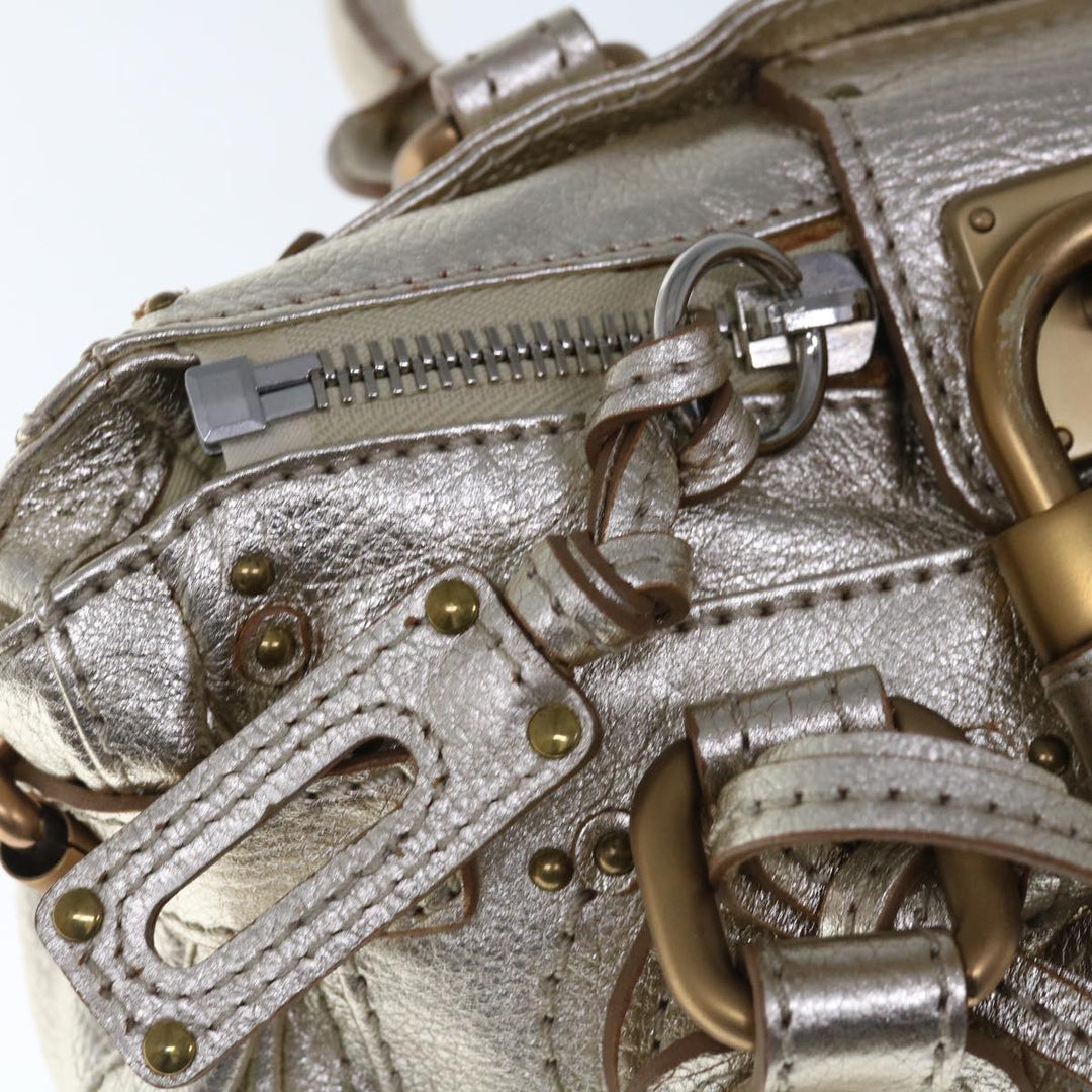 Chloe Paddington Hand Bag Leather Gold Tone 01 06 53 yk10507
