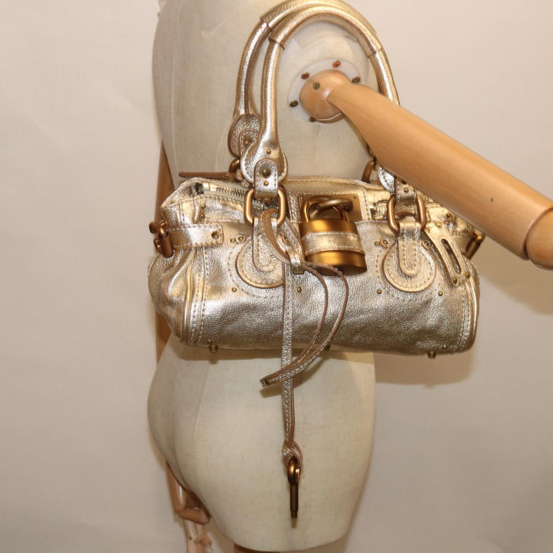 Chloe Paddington Hand Bag Leather Gold Tone 01 06 53 yk10507